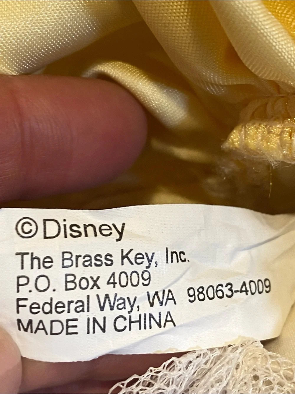 Disney Vintage Yellow Rose Princess Doll in Satin Gown Porcelain